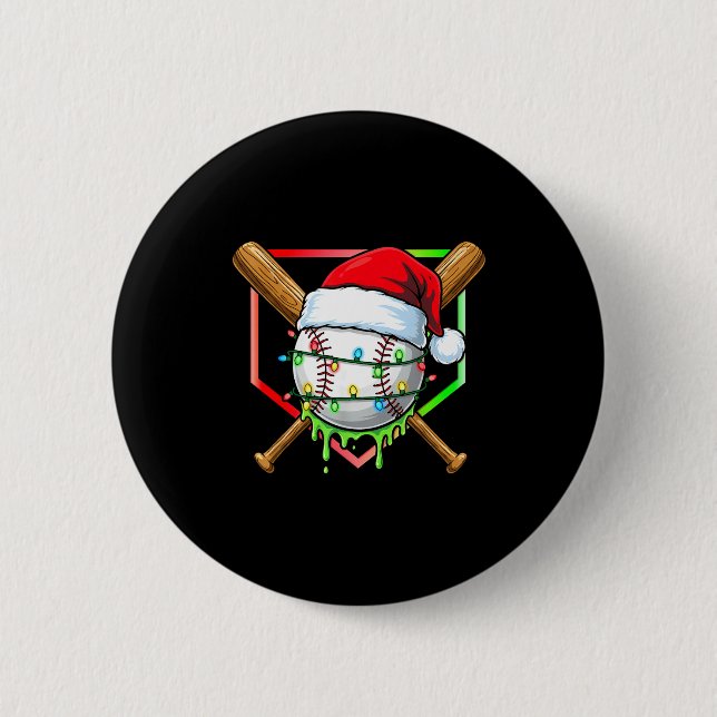 Macaron Rond 5 Cm Christmas Baseball Drip Ice Cream Drip Baseball Lo (Devant)