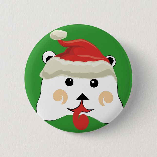 Macaron Rond 5 Cm Christmas Bear (Devant)