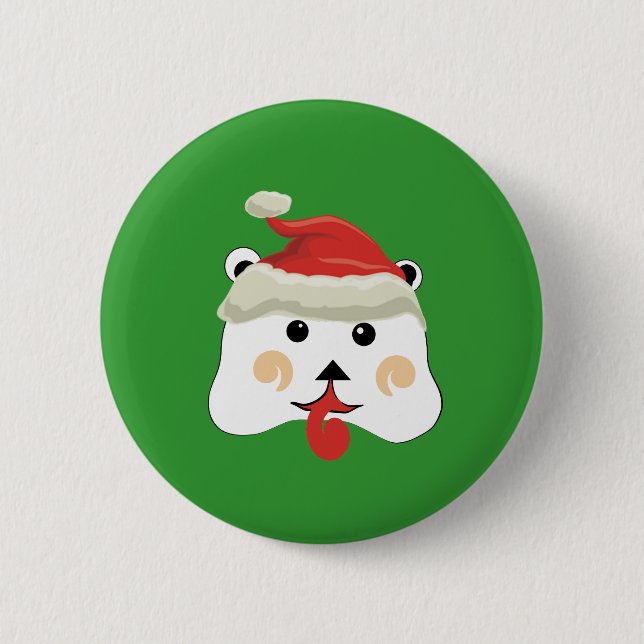 Macaron Rond 5 Cm Christmas Bear (Devant)
