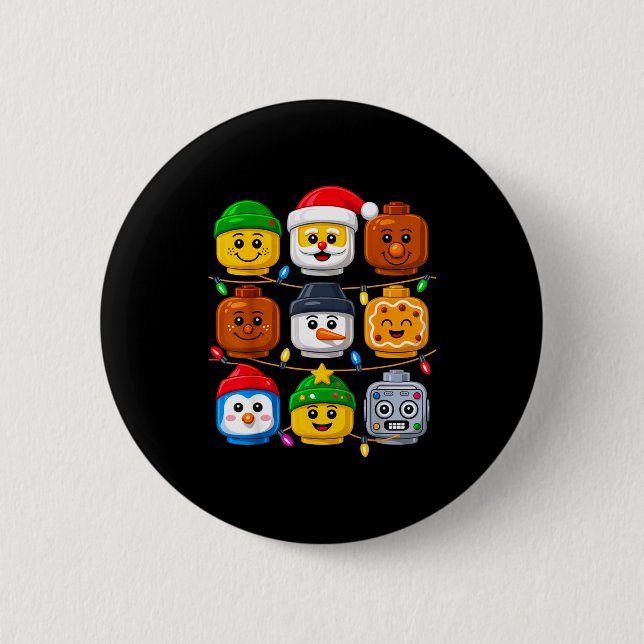 Macaron Rond 5 Cm Christmas Building Crew Costume Master Builder Blo (Devant)