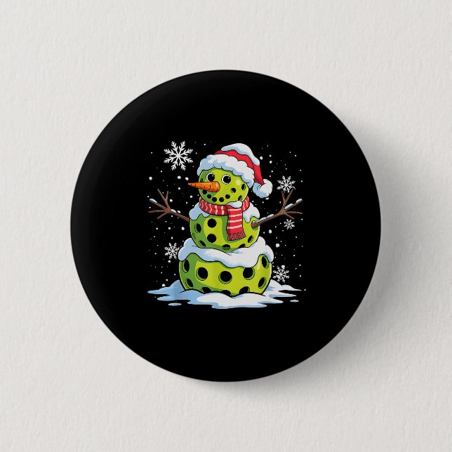 Macaron Rond 5 Cm Christmas Ckleball Snowman Christmas Women Men Kid (Devant)