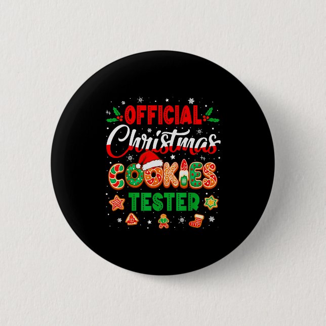 Macaron Rond 5 Cm Christmas Cookie Tester Taster Baking Crew Toddler (Devant)