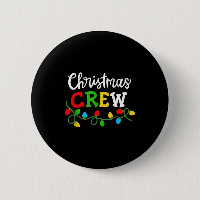 Macaron Rond 5 Cm Christmas Crew Matching Family Xmas Party Men Wome (Devant)