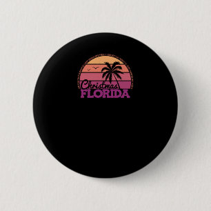 Macaron Rond 5 Cm Christmas Florida Retro Sunset Local Pride Logo St