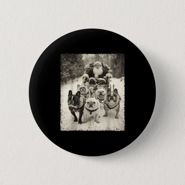 Macaron Rond 5 Cm Christmas French Bulldog  (Devant)