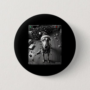 Macaron Rond 5 Cm Christmas Greyhound Capturé Sur Caméra