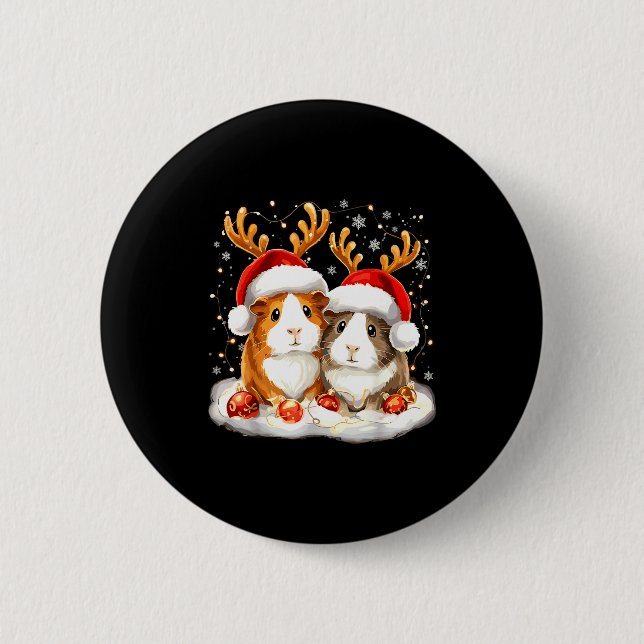 Macaron Rond 5 Cm Christmas Guinea G Reindeer Xmas  (Devant)