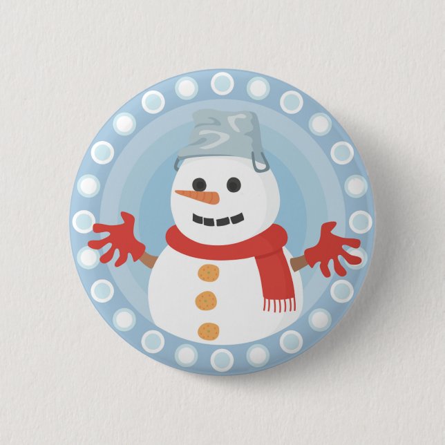 MACARON ROND 5 CM CHRISTMAS HIVER SNOWMAN (Devant)
