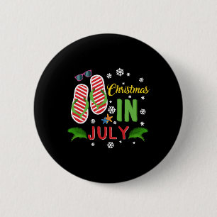 Macaron Rond 5 Cm Christmas In July Beach Flip Flops Sun
