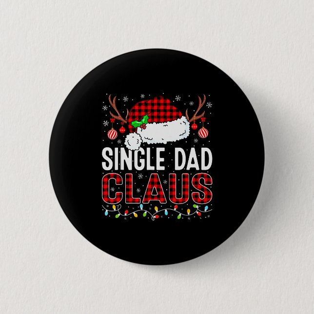 Macaron Rond 5 Cm Christmas Lights Single Dad Claus Family Matching  (Devant)