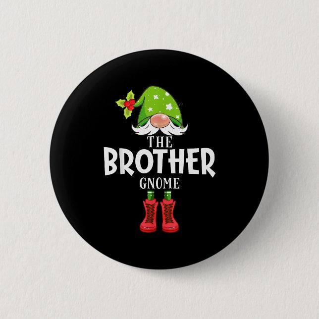 Macaron Rond 5 Cm Christmas Matching Family The Brother Gnome  (Devant)