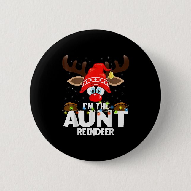 Macaron Rond 5 Cm Christmas Matching I'm The Aunt Reindeer  (Devant)