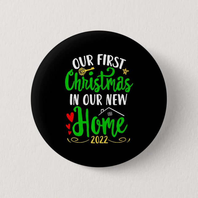 Macaron Rond 5 Cm Christmas New Home Xmas Homeowner Our First Apartm (Devant)