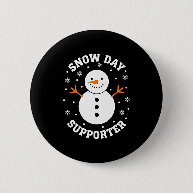 Macaron Rond 5 Cm Christmas Snow Day Suprter Snowflake Snowman Funny (Devant)