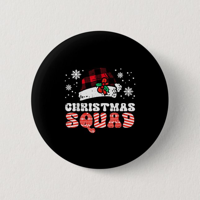 Macaron Rond 5 Cm Christmas Squad Funny Xmas Crew Team Matching Kids (Devant)
