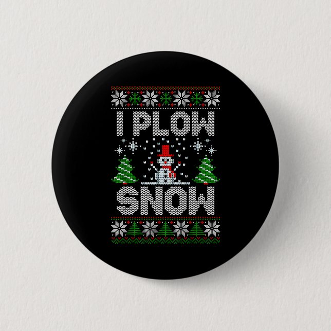 Macaron Rond 5 Cm Christmas Sweater I Plow Snow Matching Couples Paj (Devant)