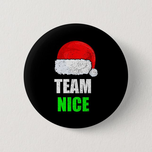 Macaron Rond 5 Cm Christmas Team Nice Shirt, Matching Family Pajama, (Devant)