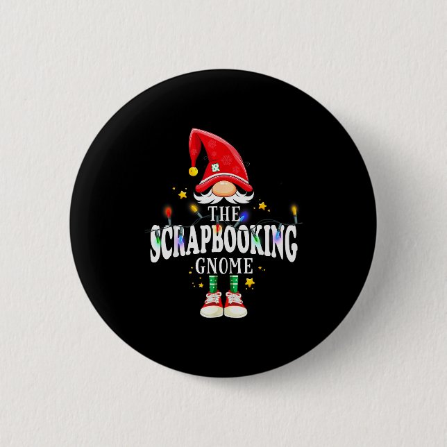 Macaron Rond 5 Cm Christmas The Scrapbooking Gnome X-mas Matching Pj (Devant)