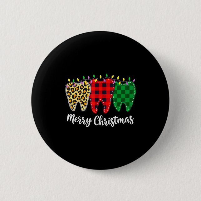 Macaron Rond 5 Cm Christmas Tooth Dentist Dental Istant Teeth Leopar (Devant)