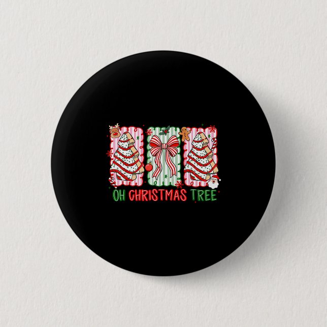 Macaron Rond 5 Cm Christmas Tree Cake Funny Quote Oh Christmas Tree  (Devant)