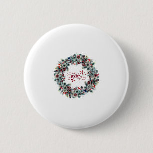 Macaron Rond 5 Cm Christmas Wreath CROIRE Typographie