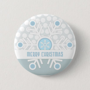 Macaron Rond 5 Cm Chronologie de Blue Snowflakes