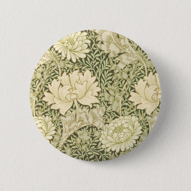 Macaron Rond 5 Cm Chrysanthemum motif (1877) par William Morris (Devant)