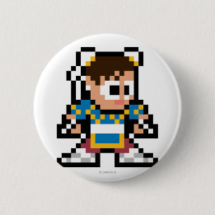 Macaron Rond 5 Cm Chun-Li à 8 bits