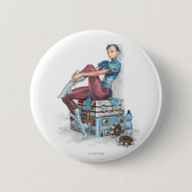 Macaron Rond 5 Cm Chun-Li attachant la chaussure (Devant)