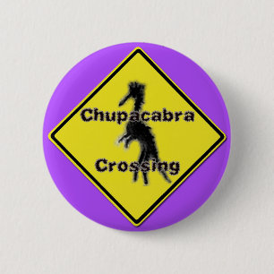 Macaron Rond 5 Cm Chupacabra croisant le bouton pourpre