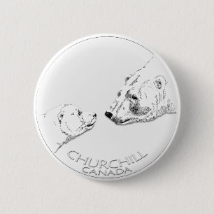 Macaron Rond 5 Cm Churchill Souvenirs Ours Polaire Chemises & Cadeau