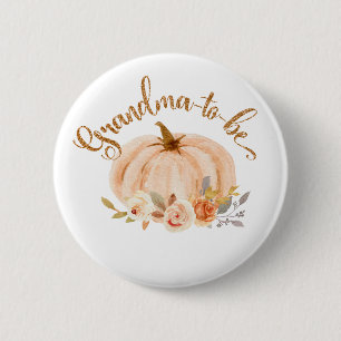 Macaron Rond 5 Cm Chute feuille d'or citrouille floral Grandma être 