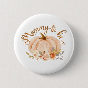 Macaron Rond 5 Cm Chute feuille d'or floral citrouille maman à être 