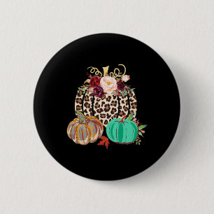 Macaron Rond 5 Cm Chute Leopard Cheetah Citrouille Rustique Hallowee