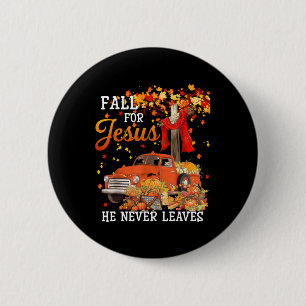 Macaron Rond 5 Cm Chute Pour Jésus Il Ne Croix Jamais Feuilles Jésus