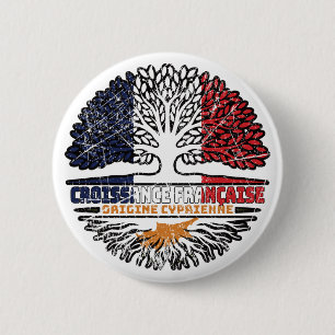 Macaron Rond 5 Cm Chypre Chypriote Français France Arbre Roots
