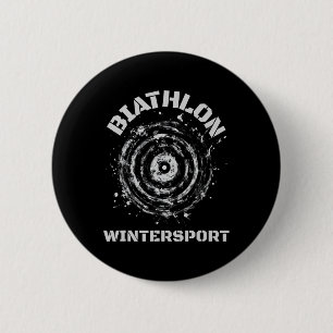 Macaron Rond 5 Cm Cible de sport d'hiver de biathlon