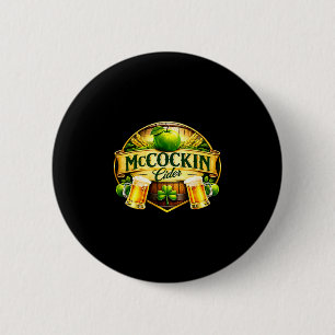 Macaron Rond 5 Cm Cidre Mccockin mccain humour drôle de la Saint-Pat