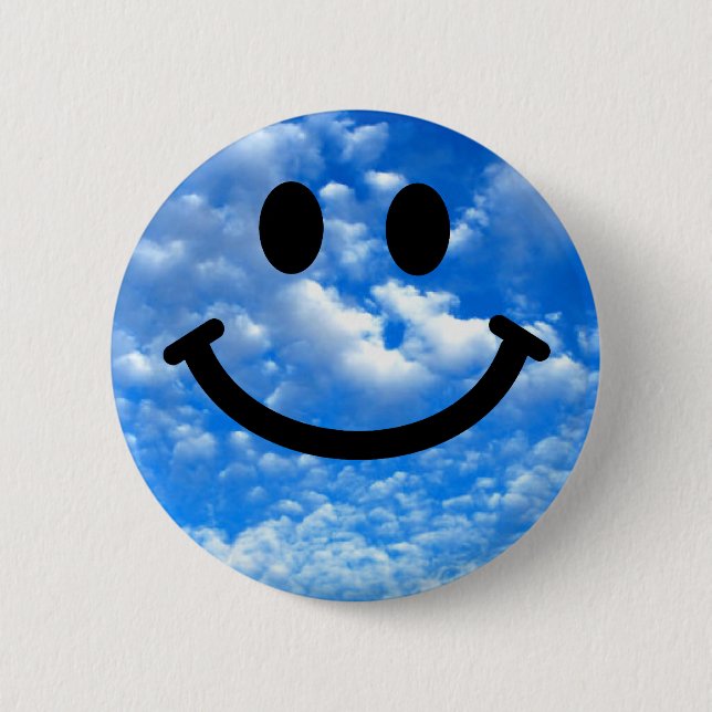 Macaron Rond 5 Cm Ciel (Devant)