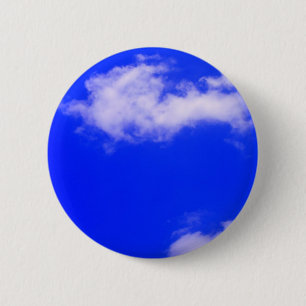Macaron Rond 5 Cm Ciel bleu clair et nuages blancs