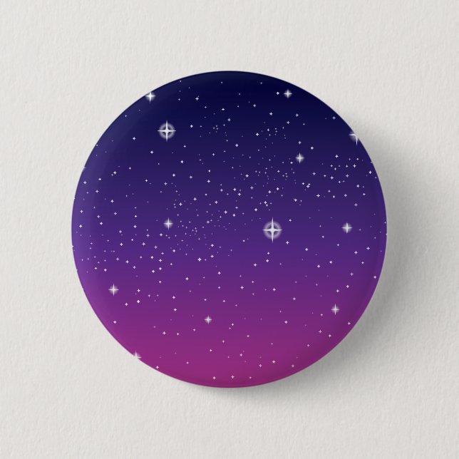 Macaron Rond 5 Cm Ciel nocturne étoilé violet foncé (Devant)