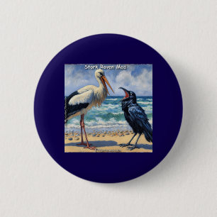 Macaron Rond 5 Cm Cigogne Corbeau Fou – Bavarderie d'oiseaux de plag