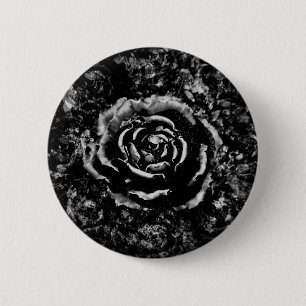 Macaron Rond 5 Cm Cimetière noir romantique rose Bouton gothique