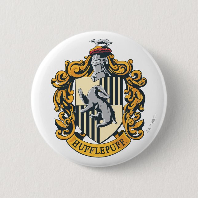 Macaron Rond 5 Cm Cimier de Hufflepuff (Devant)