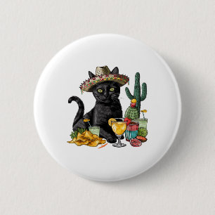 Macaron Rond 5 Cm Cinco De Mayo Chat noir Cuisine mexicaine Chat noi