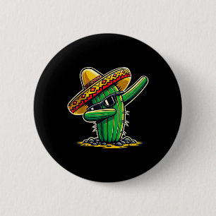 Macaron Rond 5 Cm Cinco De Mayo Dabbing Cactus Funny Mexicains Garço