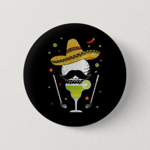 Macaron Rond 5 Cm Cinco De Mayo Golf Byl Avec Sombrero Et Margarita
