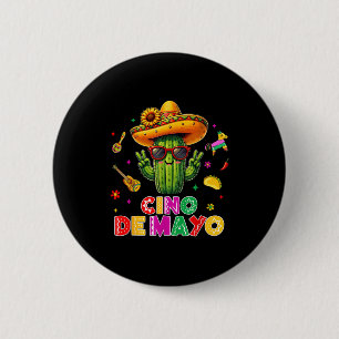 Macaron Rond 5 Cm Cinco de mayo mexicain cactus drôle, faisons la fê