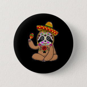 Macaron Rond 5 Cm Cinco De Mayo Paresseux Halloween Mexicain Jour De