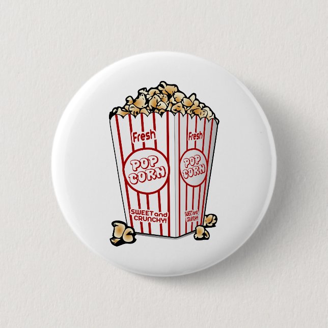 Macaron Rond 5 Cm cinéma pop-corn (Devant)